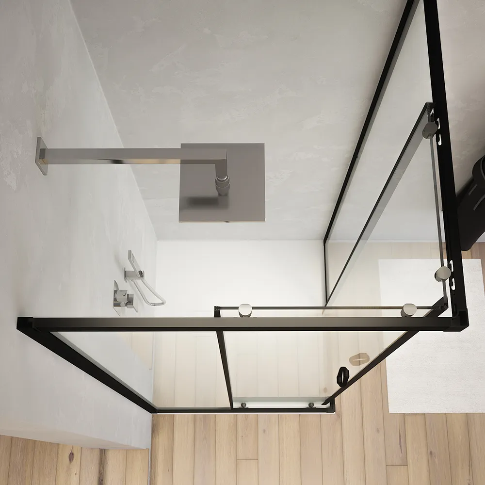 Box doccia angolare 70x70 cm trasparente 4 mm profili neri | Willis Box doccia angolare 70x70 cm trasparente 4 mm profili neri | Willis