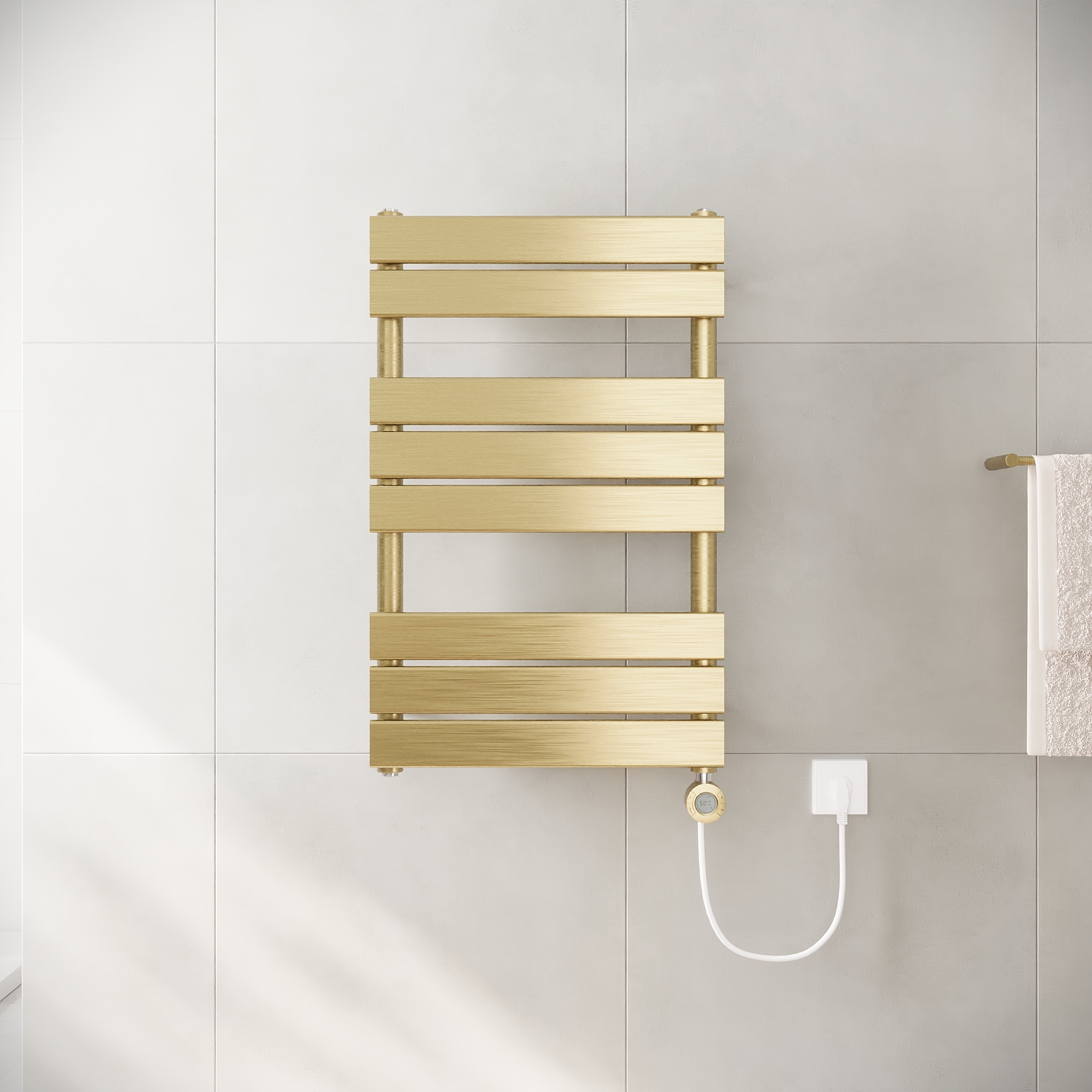 Termoarredo elettrico 800x500 oro spazzolato interasse 450 | Andromeda