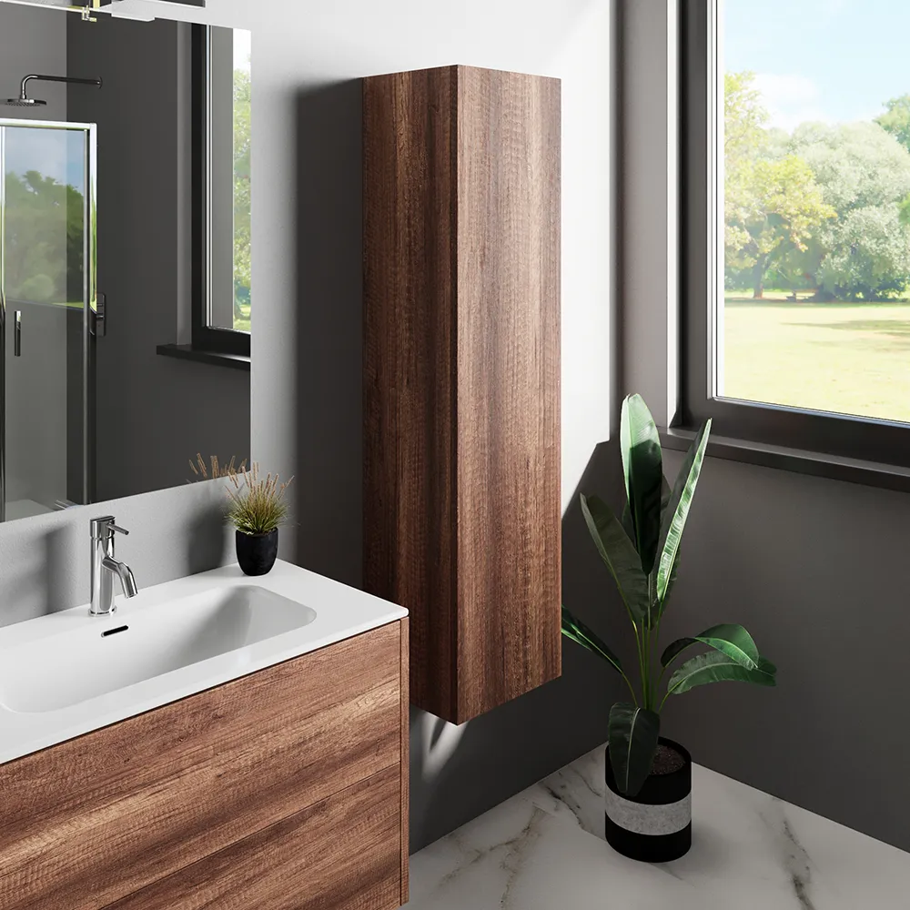 Colonna bagno sospesa 140cm rovere barok con anta reversibile | Galdor Colonna bagno sospesa 140cm rovere barok con anta reversibile | Galdor