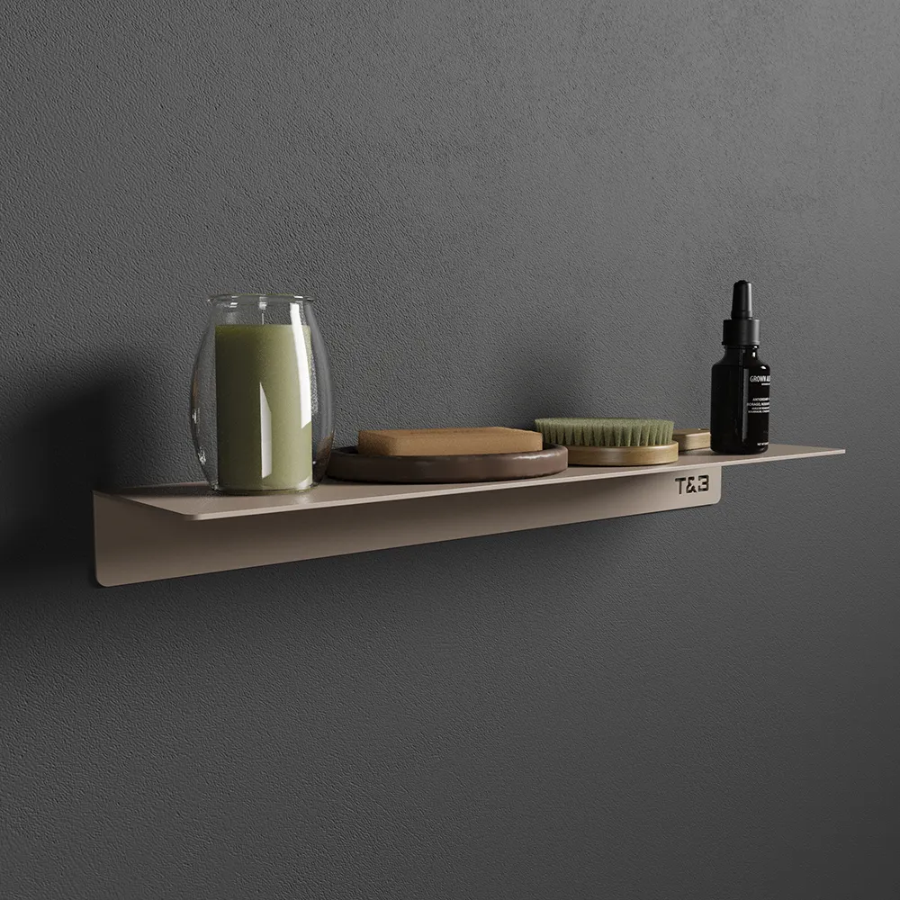 Mensola da bagno in alluminio Beige con finitura opaca, dimensioni 20 cm | Bergen Mensola da bagno in alluminio Beige con finitura opaca, dimensioni 20 cm | Bergen