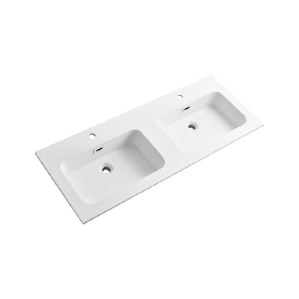 Lavabo da incasso 121x46cm doppia vasca in resina minerale | Vael Lavabo da incasso 121x46cm doppia vasca in resina minerale | Vael