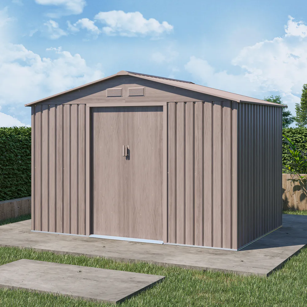 Casetta da giardino in acciaio zincato effetto legno chiaro 2,77x1,95x1,93 m - 65kg - 4,8 metri quadri