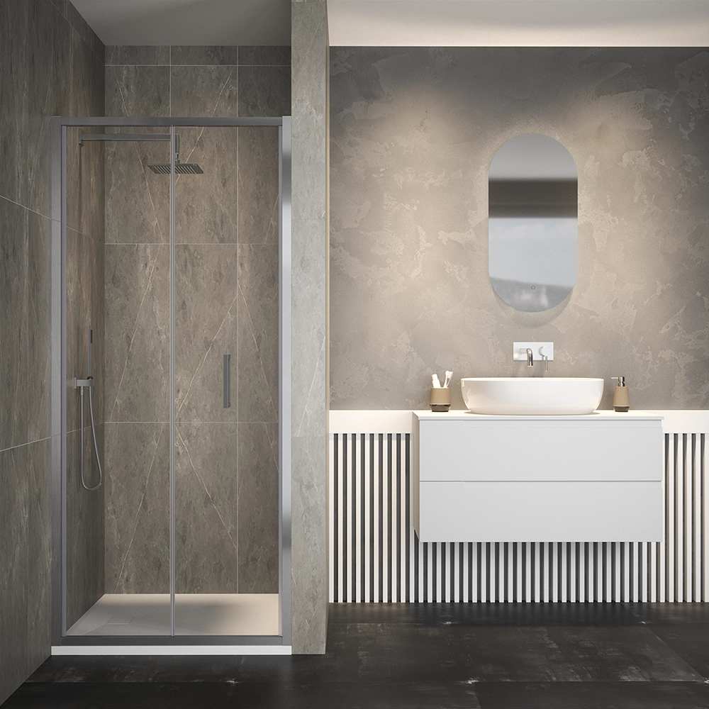 Porta doccia 90cm apertura a libro vetro 6mm trasparente | Aruba Porta doccia 90cm apertura a libro vetro 6mm trasparente | Aruba