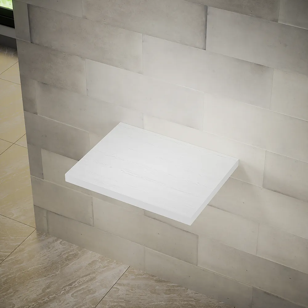 Mensolone sospeso per lavabi d'appoggio da 60cm bianco effetto legno Mensolone sospeso per lavabi d'appoggio da 60cm bianco effetto legno