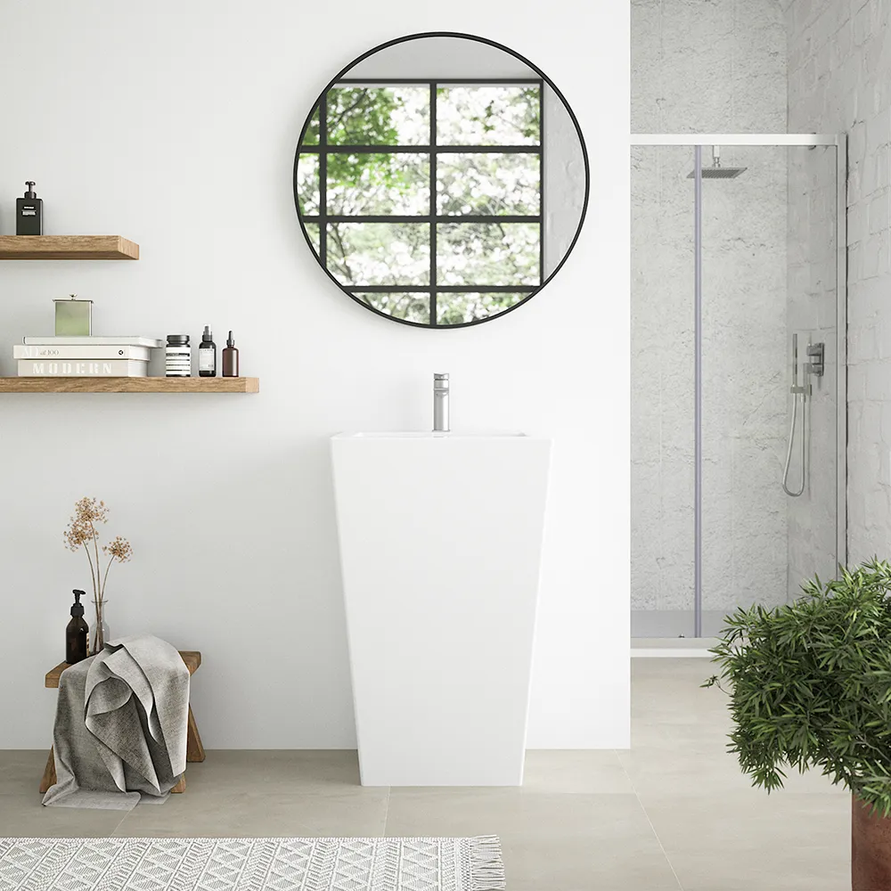 Lavabo freestanding 53x47cm in ceramica bianco lucido con troppopieno | Kara Lavabo freestanding 53x47cm in ceramica bianco lucido con troppopieno | Kara