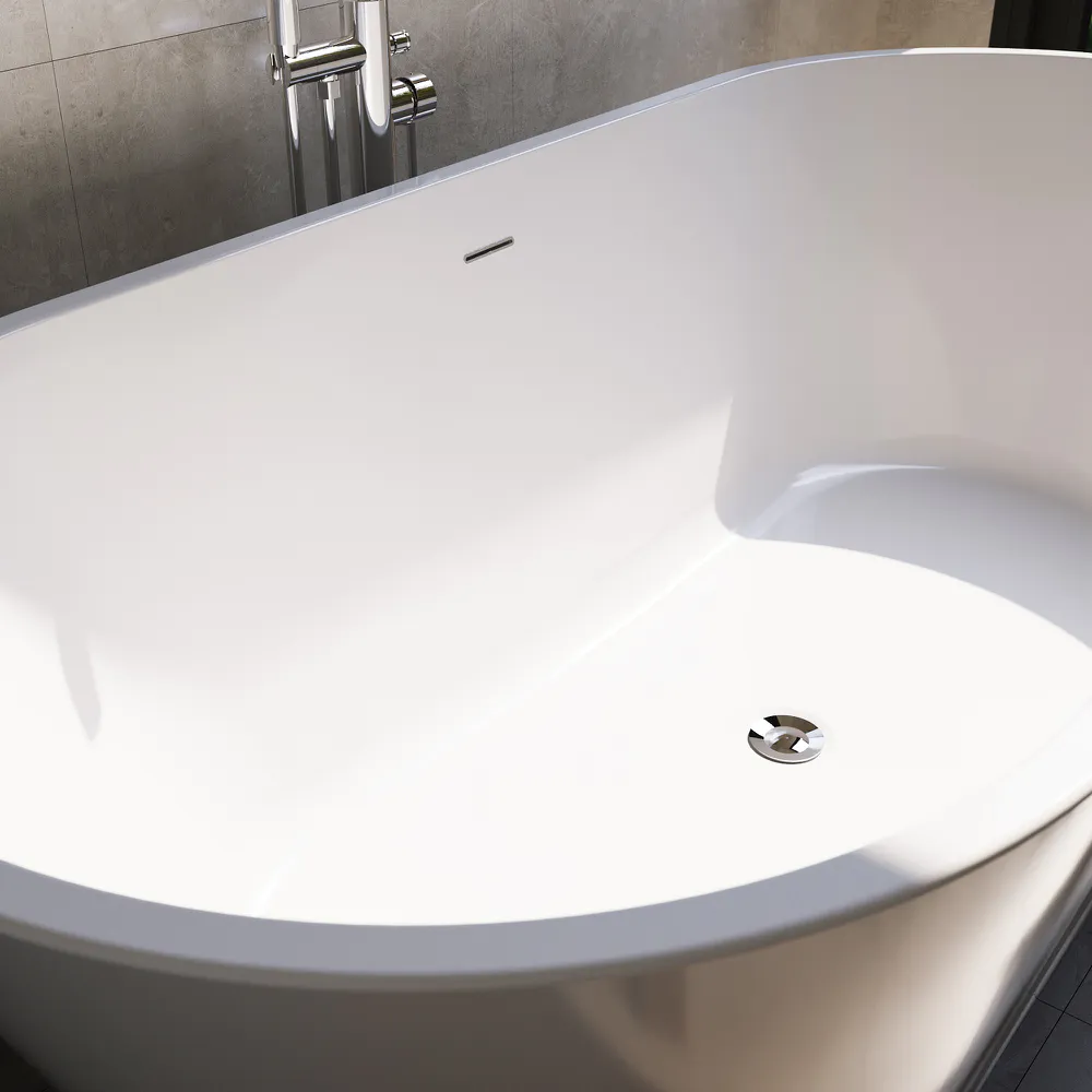 Vasca da bagno freestanding 170cm in acrilico bianco lucido | Rania Vasca da bagno freestanding 170cm in acrilico bianco lucido | Rania