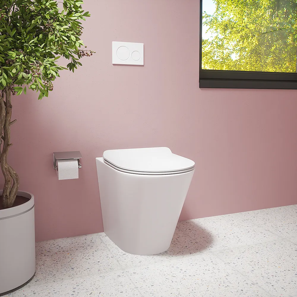 Vaso filomuro tornado silent flush in ceramica bianco lucido con sedile soft-close | Rio Vaso filomuro tornado silent flush in ceramica bianco lucido con sedile soft-close | Rio