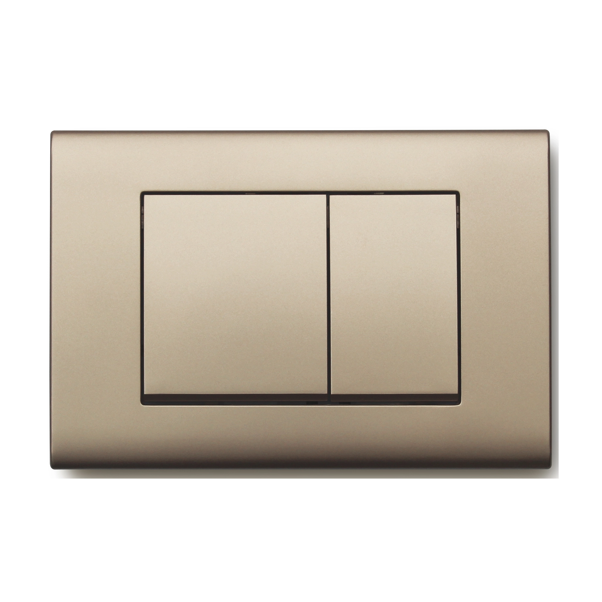 Placca di scarico doppio tasto in ABS oro champagne opaco Placca di scarico doppio tasto in ABS oro champagne opaco