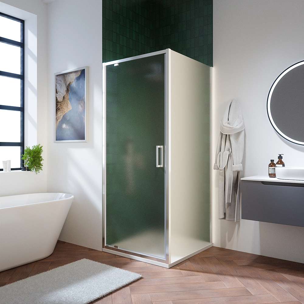 Box doccia 70x70 cm con apertura a battente vetro 6mm opaco h195 cm | Aruba Box doccia 70x70 cm con apertura a battente vetro 6mm opaco h195 cm | Aruba