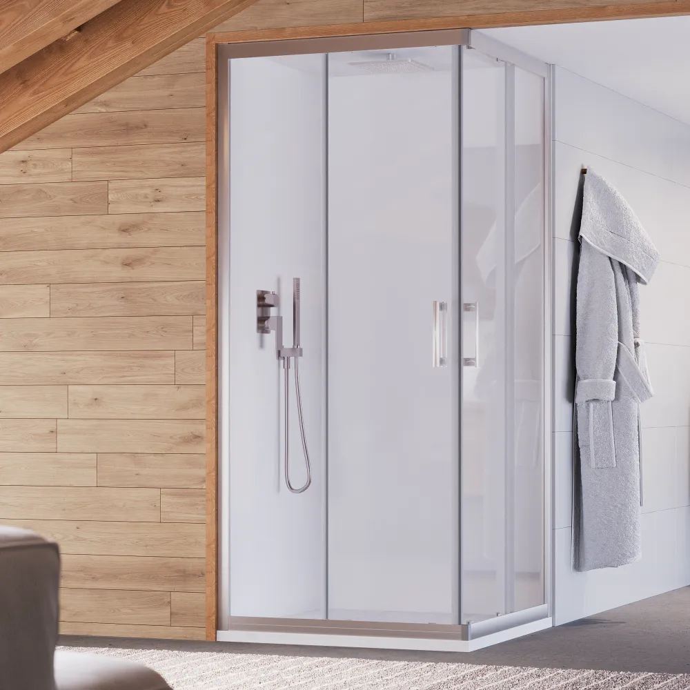 Box doccia 70x90 cm apertura angolare due ante scorrevoli vetro trasparente h170 | Java Box doccia 70x90 cm apertura angolare due ante scorrevoli vetro trasparente h170 | Java