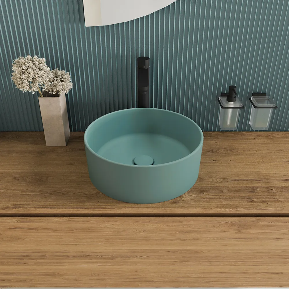 Lavabo da appoggio tondo 37,5x37,5x13,5 carta da zucchero | Tirreno Lavabo da appoggio tondo 37,5x37,5x13,5 carta da zucchero | Tirreno