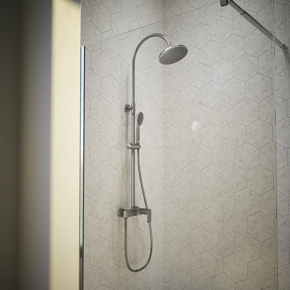 Colonna doccia soffione 20 cm con finitura cromata | Piave Colonna doccia soffione 20 cm con finitura cromata | Piave