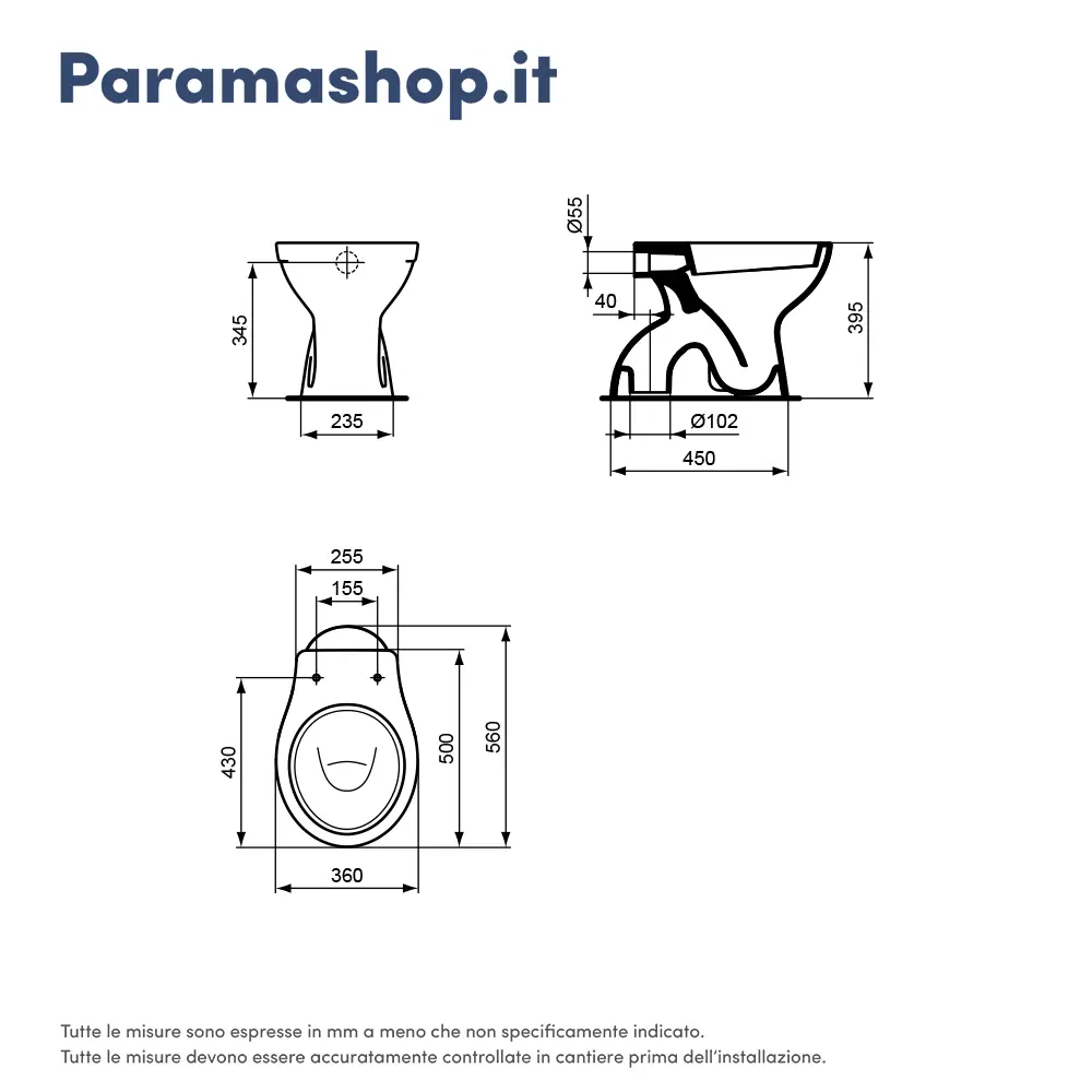 IDEAL STANDARD Coppia di sanitari a terra UNI: Bidet e Wc con sedile con cerniere in metallo | Eurovit IDEAL STANDARD Coppia di sanitari a terra UNI: Bidet e Wc con sedile con cerniere in metallo | Eurovit