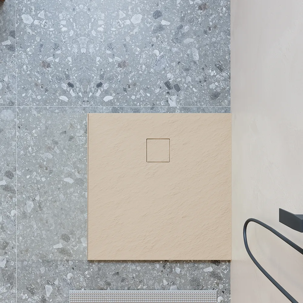 Piatto doccia 90x90 cm colore avorio effetto pietra | Samos Piatto doccia 90x90 cm colore avorio effetto pietra | Samos