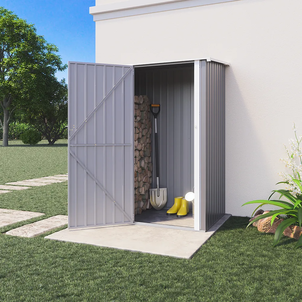 Casetta da giardino in acciaio zincato grigio 1,51x1,03xh1,96 m - 48kg- 1,55 metri quadri Casetta da giardino in acciaio zincato grigio 1,51x1,03xh1,96 m - 48kg- 1,55 metri quadri