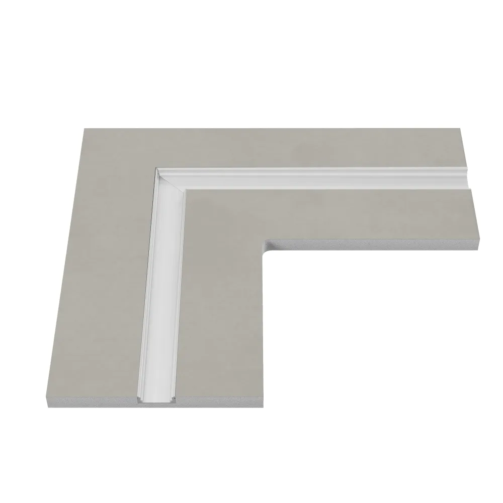 Cartongesso con profilo in alluminio integrato "L"