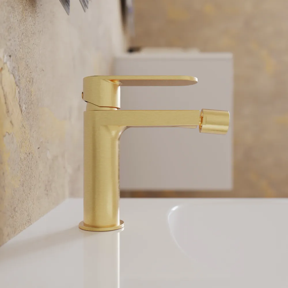 Miscelatore bidet senza scarico oro spazzolato | Margot
