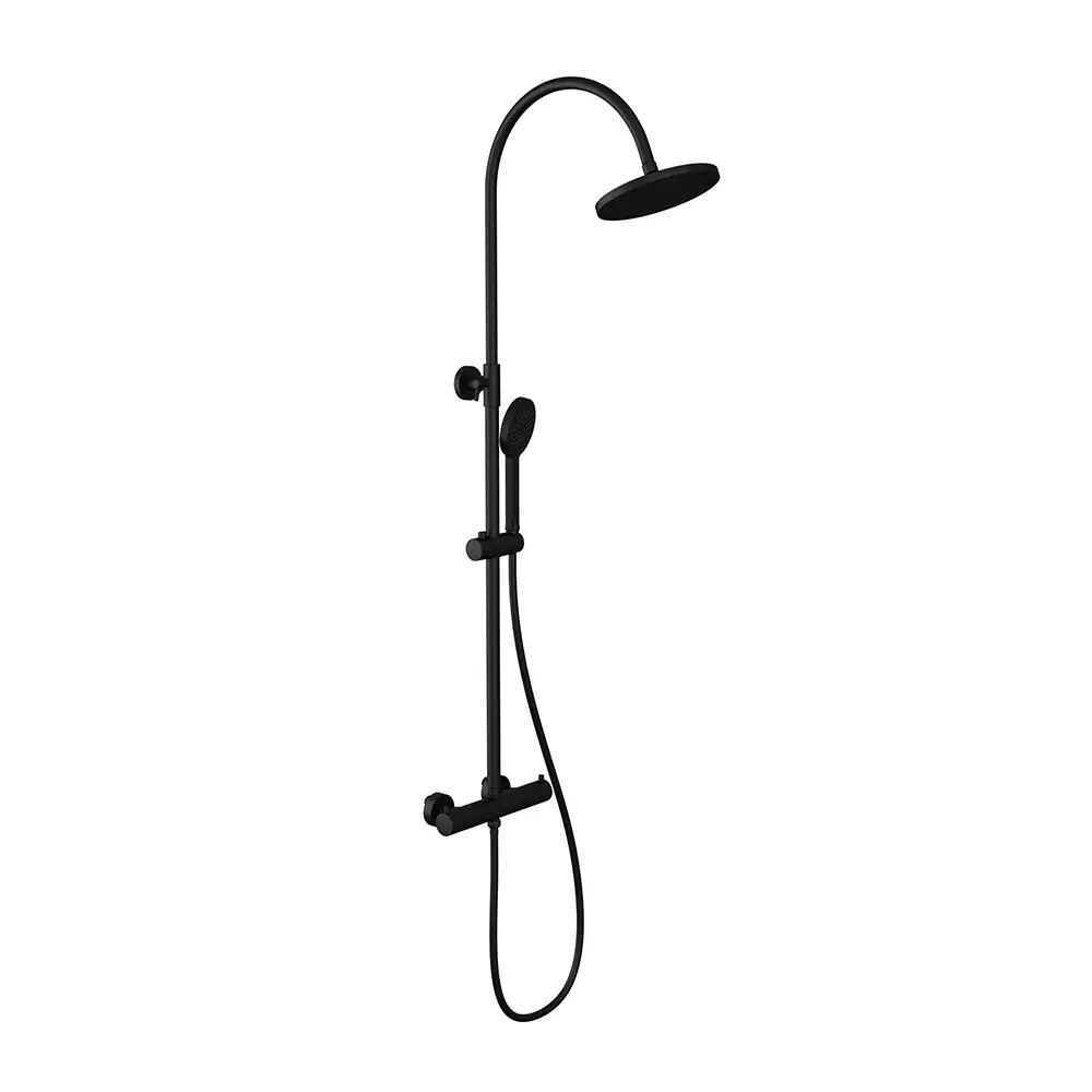 Colonna doccia soffione 20x20 cm in ABS finitura nero opaca | Piave Colonna doccia soffione 20x20 cm in ABS finitura nero opaca | Piave