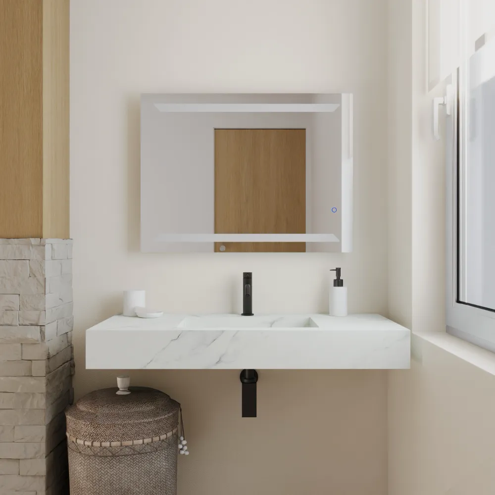 Lavabo Sospeso In Hpl 100cm Calacatta Bianco Ledro Lavabo Sospeso In Hpl 100cm Calacatta Bianco Ledro