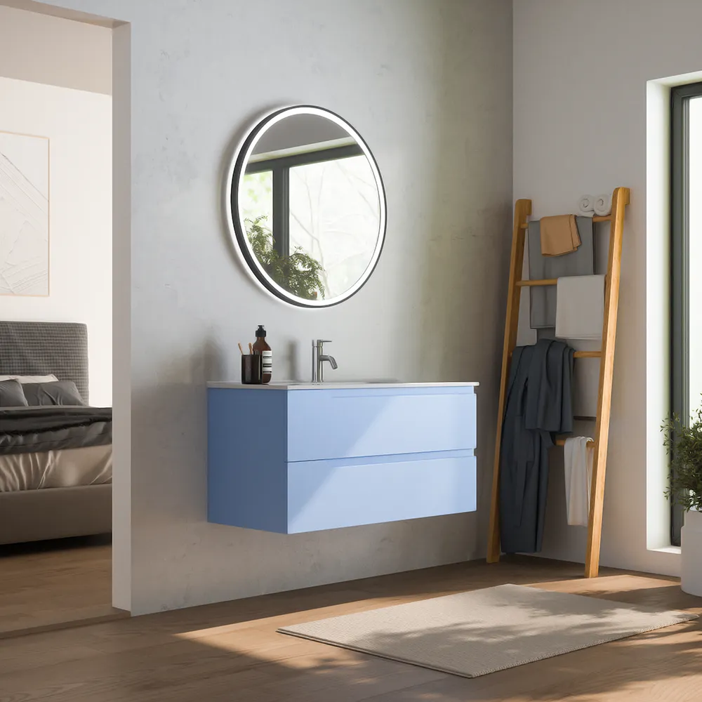 Mobile bagno sospeso 80 cm due cassetti carta da zucchero con lavabo | Ardenne Mobile bagno sospeso 80 cm due cassetti carta da zucchero con lavabo | Ardenne