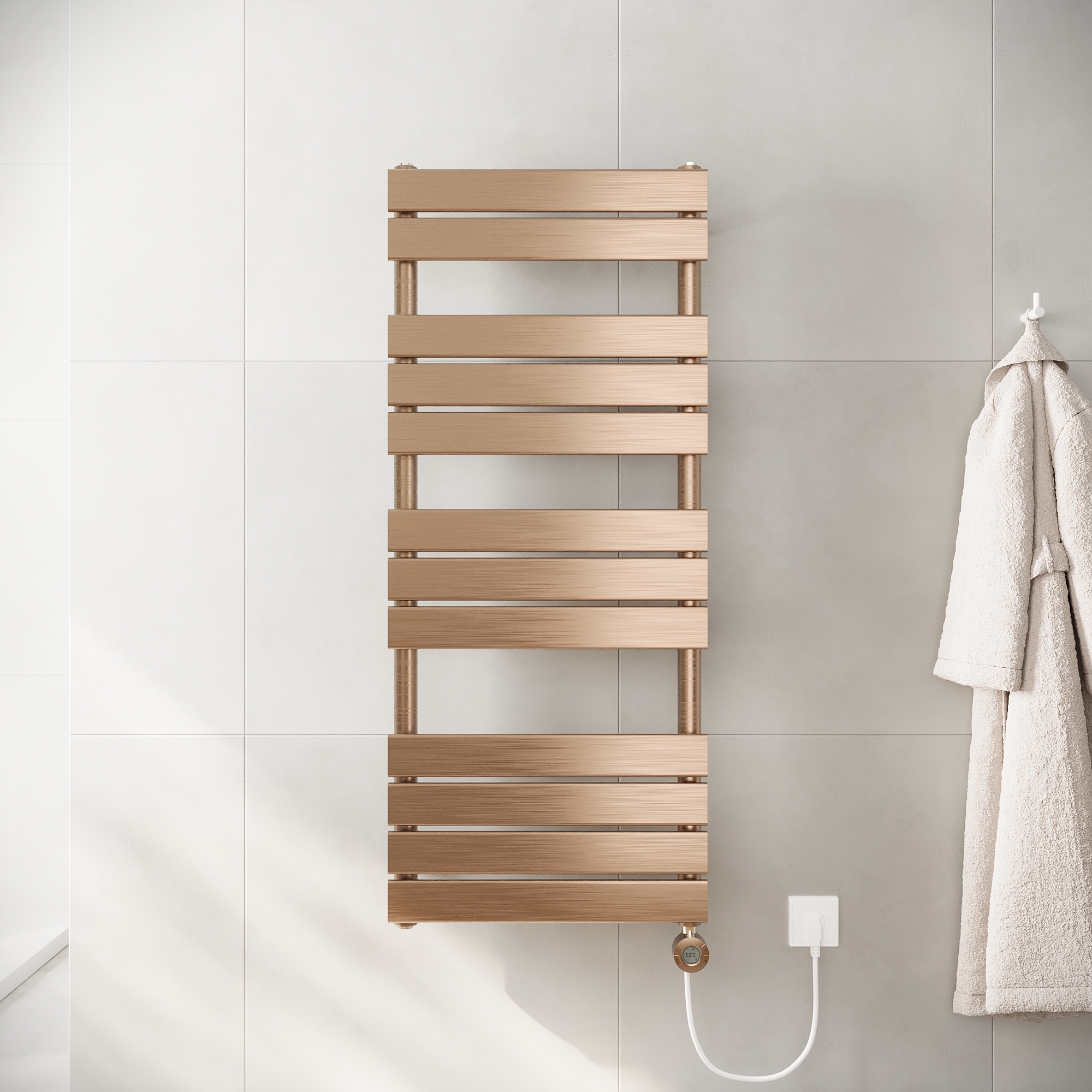 Termoarredo elettrico 1200x500 oro rosa interasse 450 | Andromeda