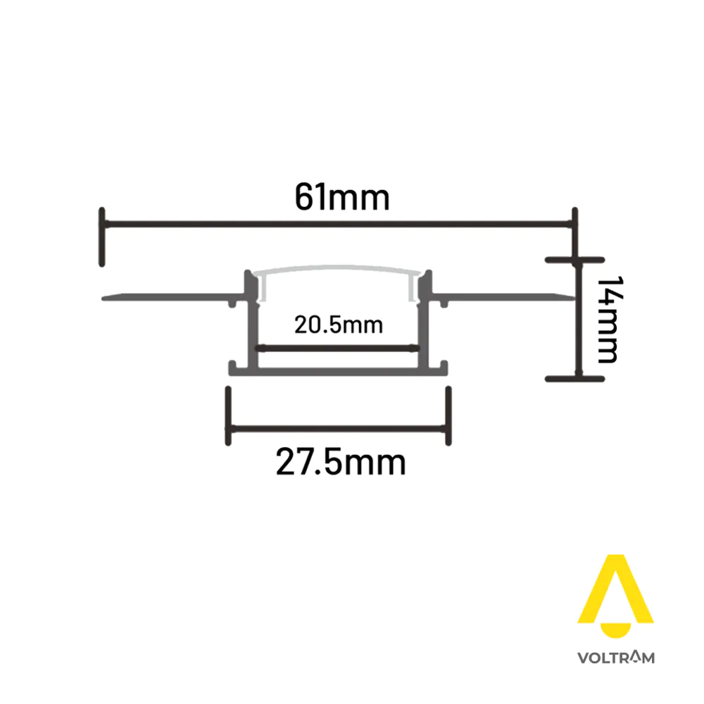 Profilo da incasso in alluminio silver 1mt per cartongesso per doppia striscia led Profilo da incasso in alluminio silver 1mt per cartongesso per doppia striscia led