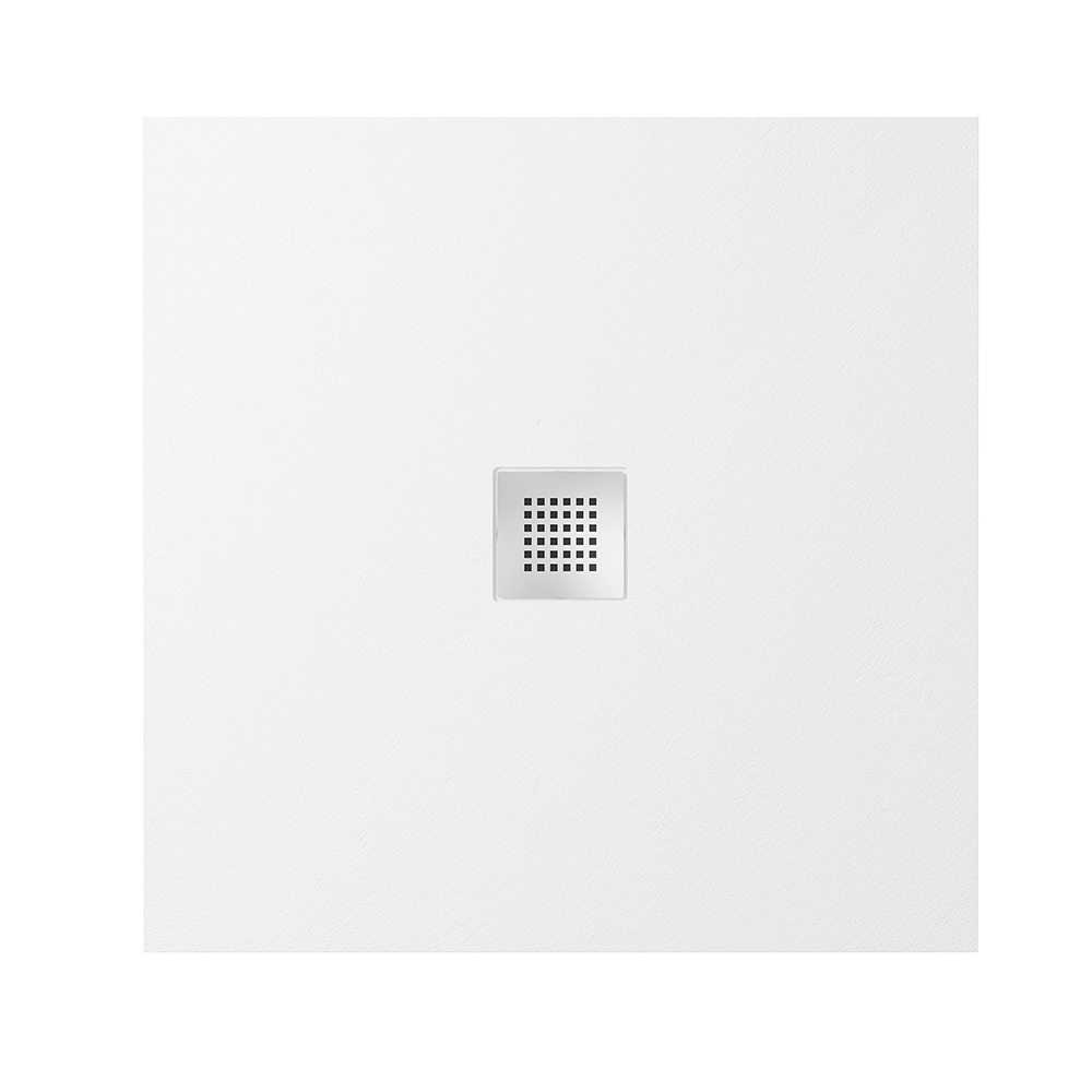 Piatto doccia 80x80cm in marmoresina bianco effetto pietra | Kos Piatto doccia 80x80cm in marmoresina bianco effetto pietra | Kos