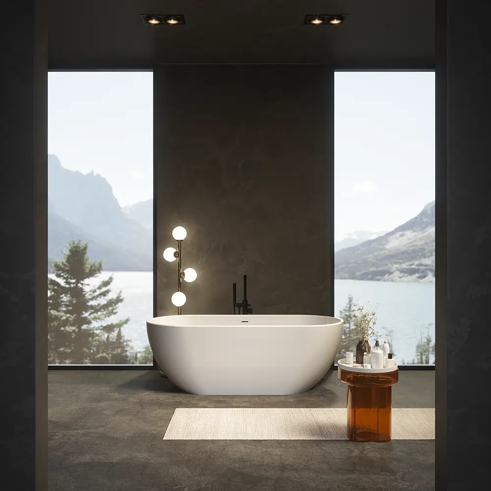 Rubinetteria stondata per vasca freestanding finitura nera opaca | Ava Rubinetteria stondata per vasca freestanding finitura nera opaca | Ava