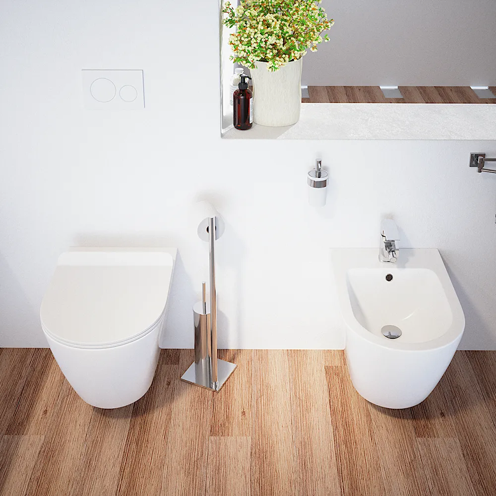 Sanitari sospesi in ceramica bianco lucido vaso rimless sedile soft-close e bidet | Sydney Sanitari sospesi in ceramica bianco lucido vaso rimless sedile soft-close e bidet | Sydney