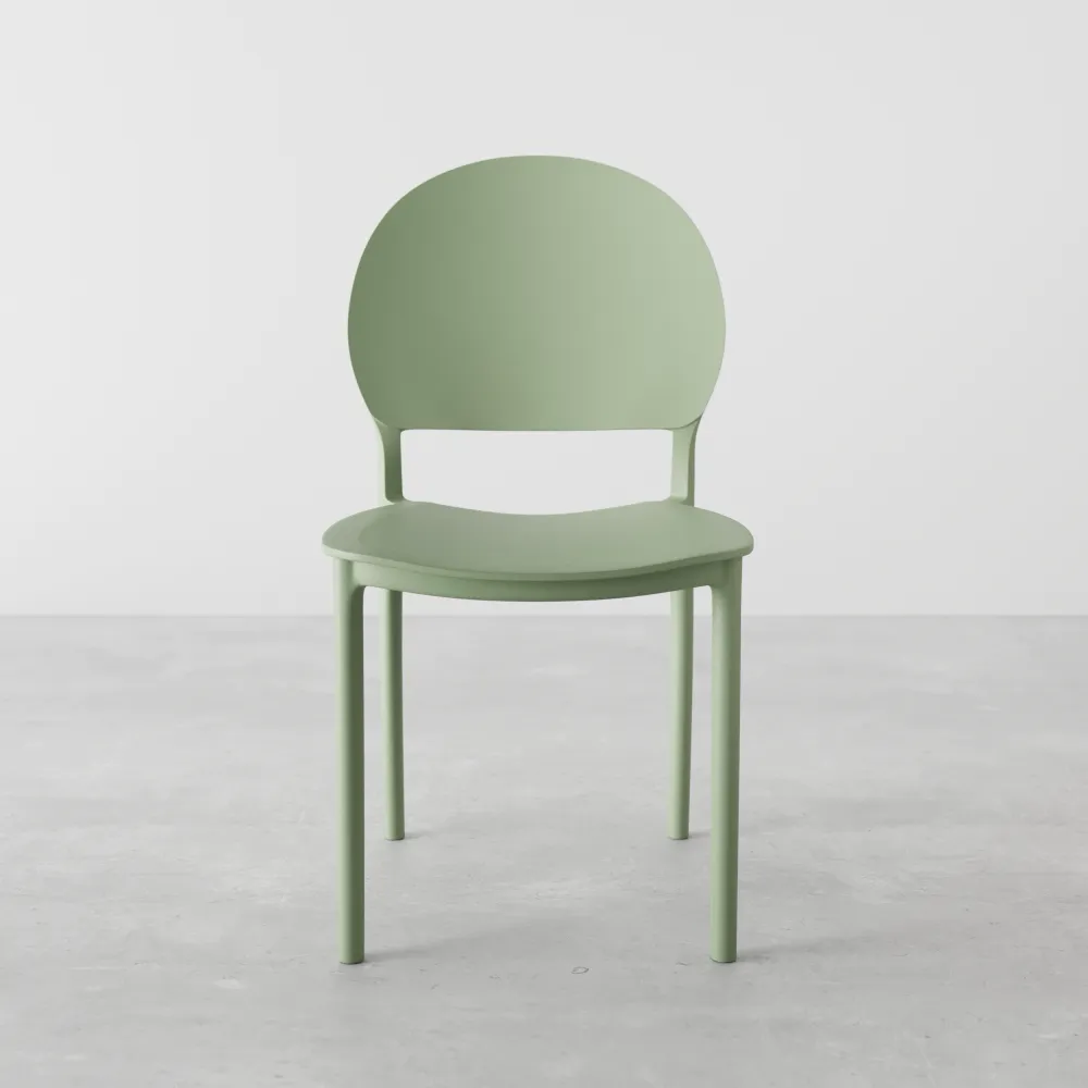 Sedia impilabile in polipropilene verde chiaro | Lara