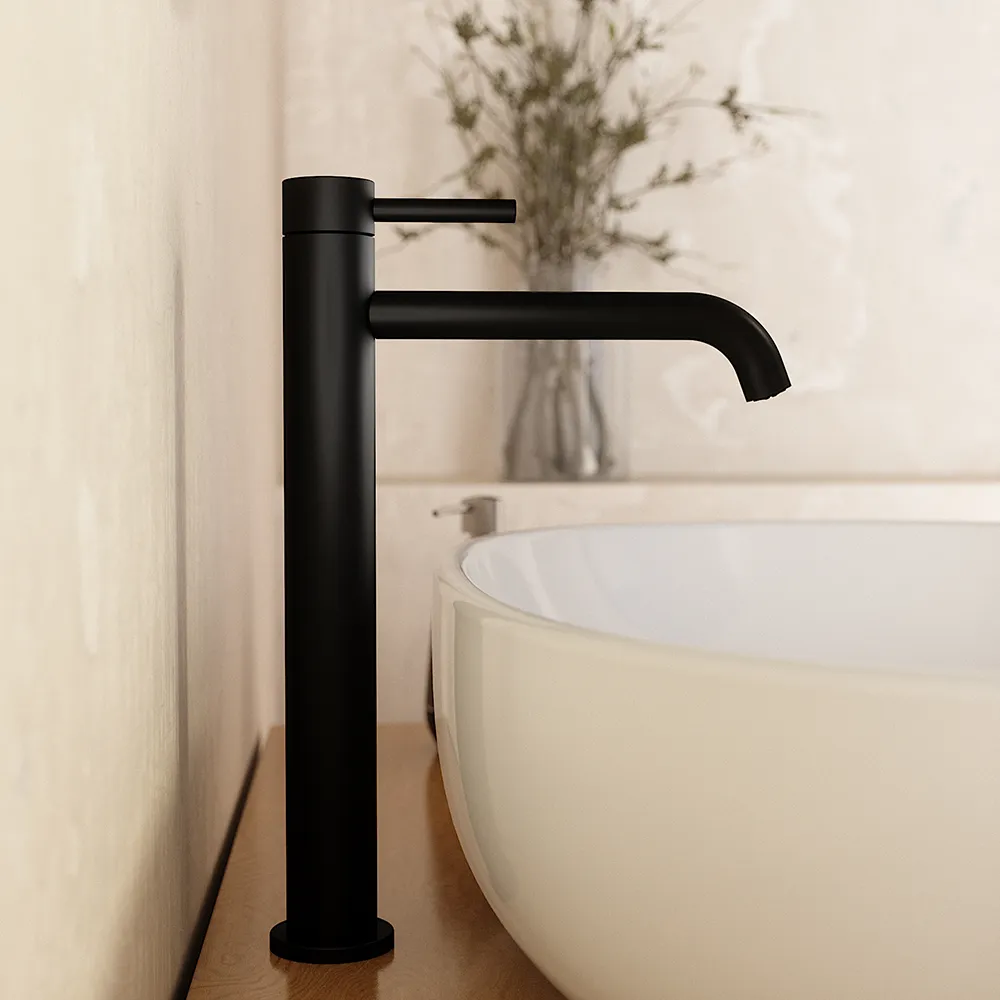 Miscelatore lavabo alto senza scarico slim nero opaco | Bette Miscelatore lavabo alto senza scarico slim nero opaco | Bette