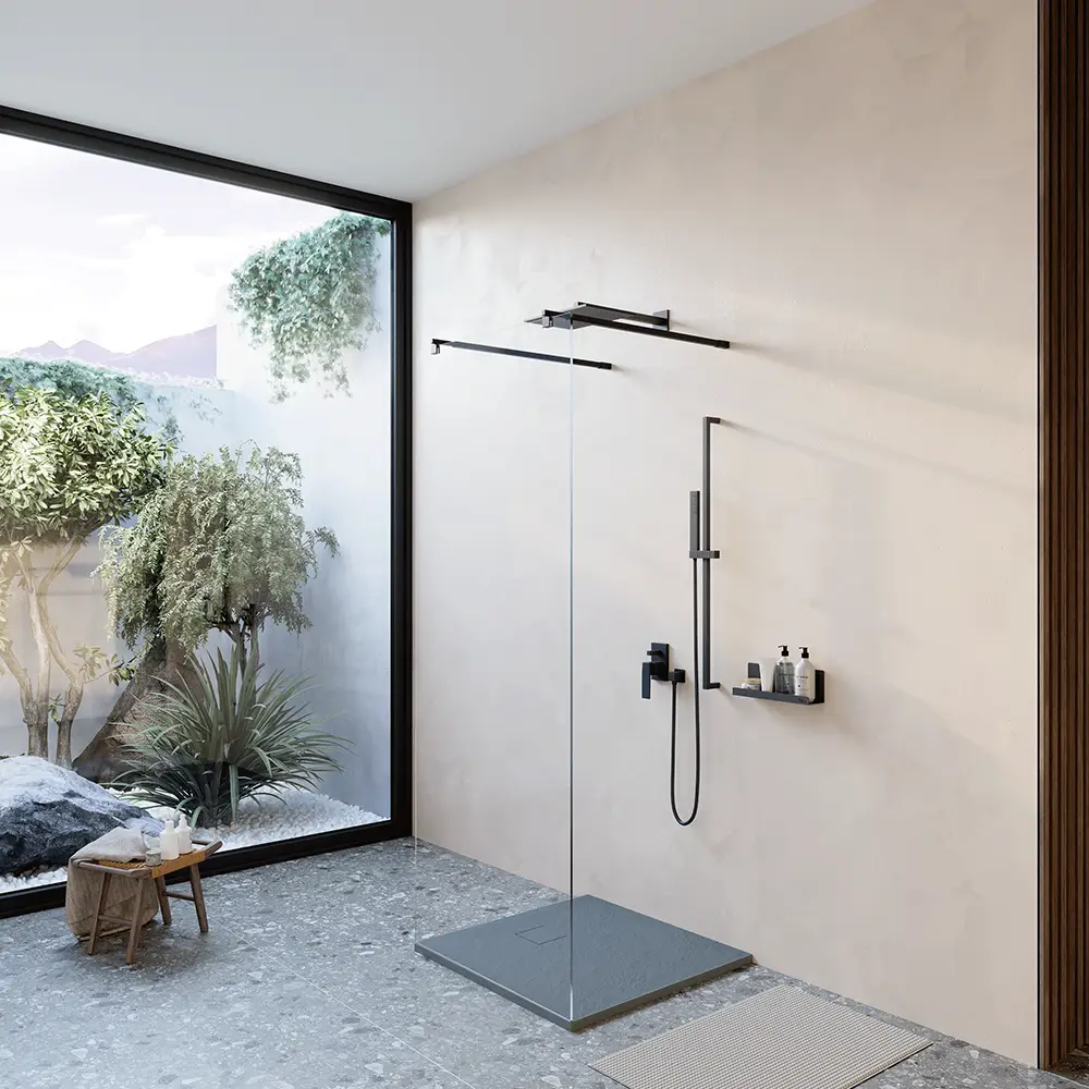 Piatto doccia 90x90 cm colore grigio effetto pietra | Samos Piatto doccia 90x90 cm colore grigio effetto pietra | Samos