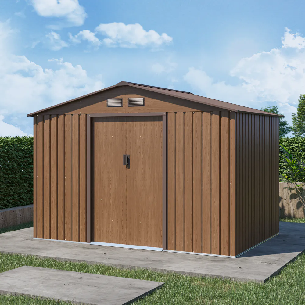 Casetta da giardino in acciaio zincato nocciola 2,77x1,95x1,93 m - 65kg - 4,8 metri quadri