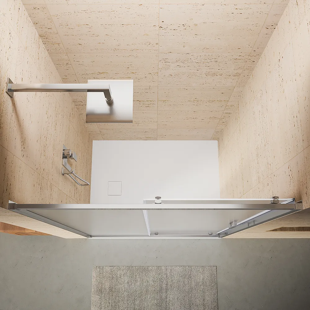 Nicchia doccia 130 cm scorrevole profili cromati vetro 6mm stampato h185 | Tonga Nicchia doccia 130 cm scorrevole profili cromati vetro 6mm stampato h185 | Tonga