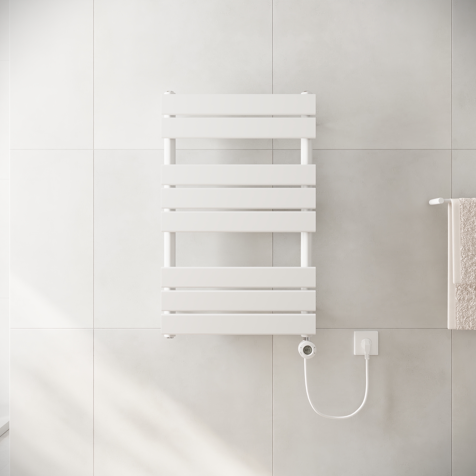 Termoarredo elettrico 800x500 bianco lucido interasse 450 | Andromeda