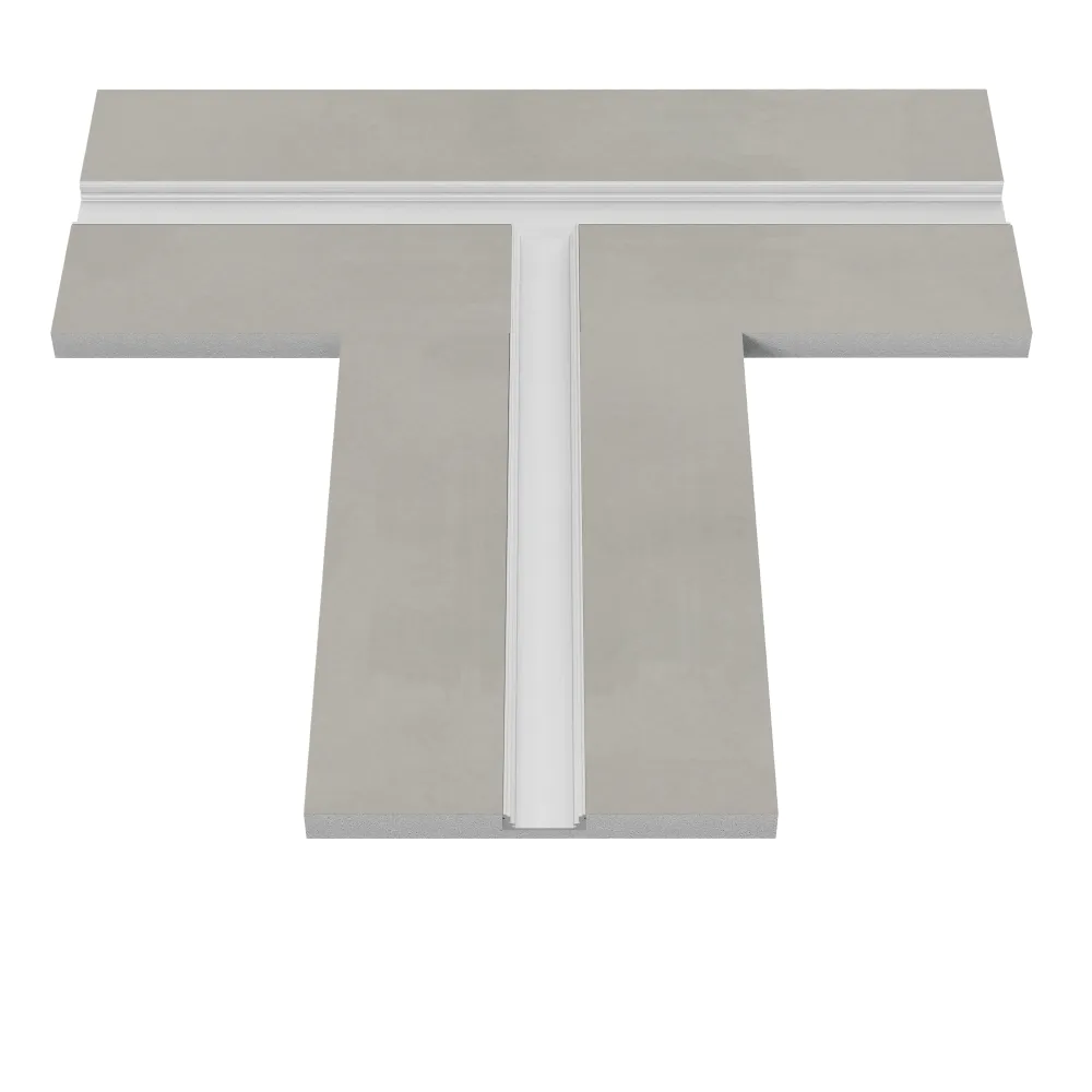Cartongesso con profilo in alluminio integrato "T"