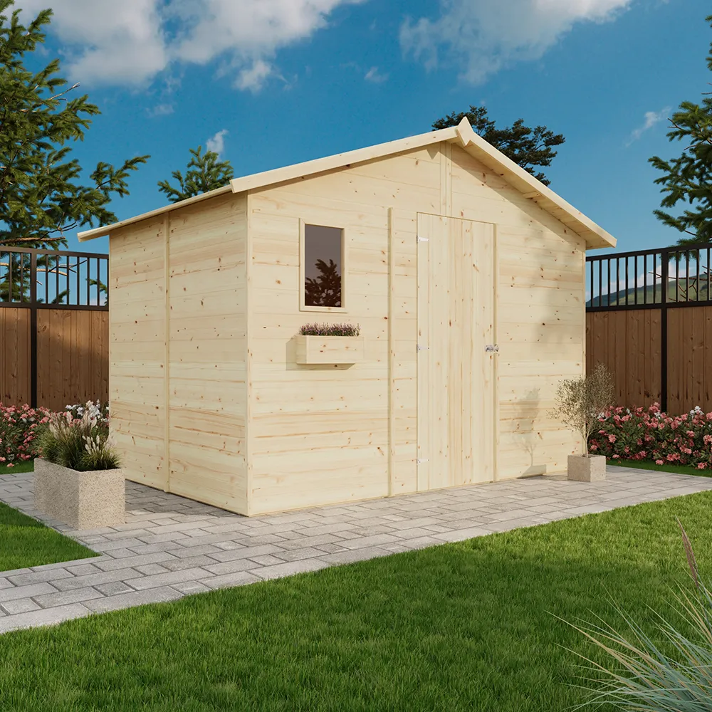 Casetta da giardino in legno massello 329x221cm deposito per attrezzi - 5,72 metri quadri Casetta da giardino in legno massello 329x221cm deposito per attrezzi - 5,72 metri quadri