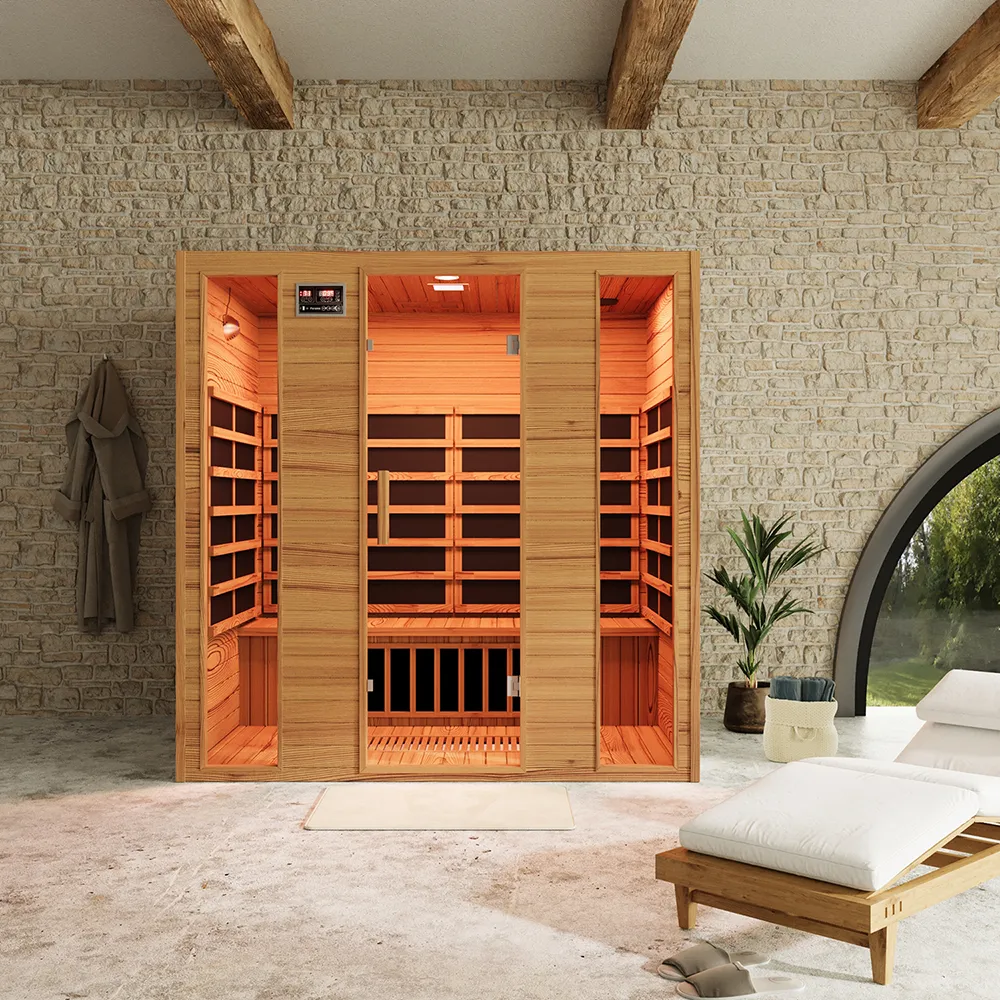 Sauna ad infrarossi 148x188 cm H188 in legno Hemlock con radio integrata | Oulu Sauna ad infrarossi 148x188 cm H188 in legno Hemlock con radio integrata | Oulu