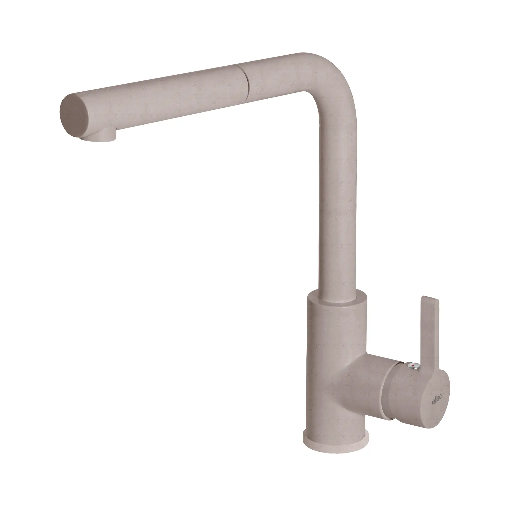 Elleci Miscelatore lavello cucina monocomando con canna girevole estraibile finitura granitek avena | Shell plus