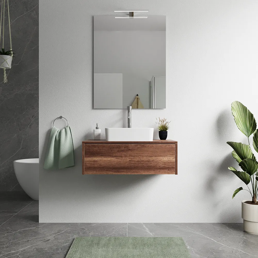Mobile bagno sospeso 70cm un cassetto apertura push&pull rovere barok con top | Galdor Mobile bagno sospeso 70cm un cassetto apertura push&pull rovere barok con top | Galdor