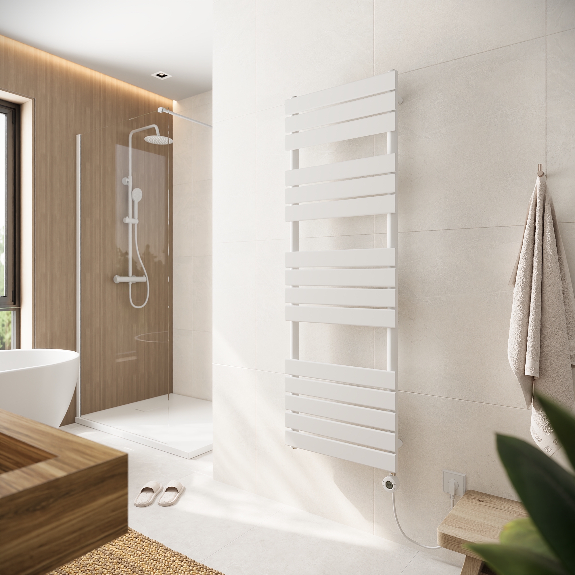 Termoarredo elettrico 1500x500 bianco opaco interasse 450 | Andromeda