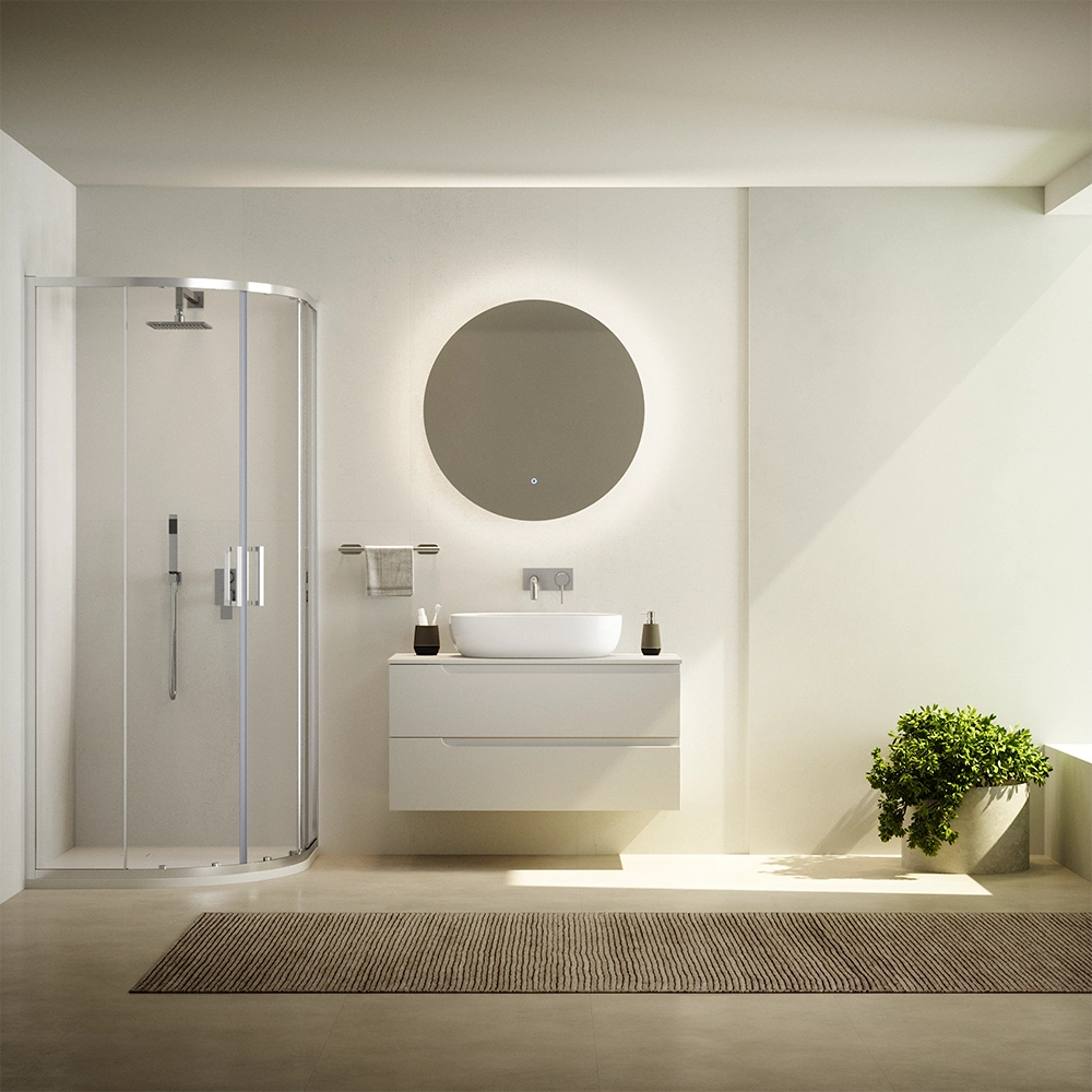 Box doccia semicircolare 80x80cm vetro 6mm trasparente | Aruba Box doccia semicircolare 80x80cm vetro 6mm trasparente | Aruba