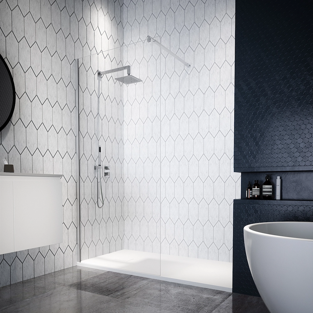 Walk-in 150 cm vetro 8mm anticalcare trasparente h200 | Itaca Walk-in 150 cm vetro 8mm anticalcare trasparente h200 | Itaca