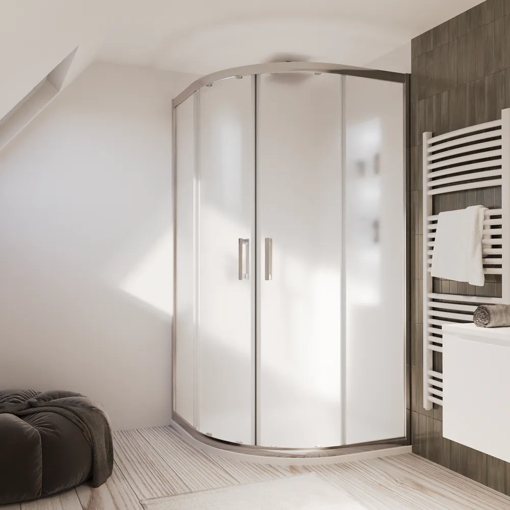 Box doccia 80x80cm semicircolare apertura scorrevole cristallo 6mm opaco h180 | Java
